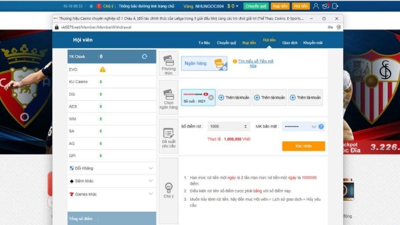 Rút tiền ZT9398 có hình thức đa dạng cho bet thủ chọn